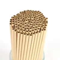 Party Favor 6mm food grade disposable degradable bendable bamboo pulp paper straw