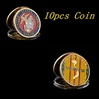 10pcs Gold Plated Collection Craft Vietnam Commemorative Challenge Coin Art Crafts227C