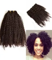 Peruvian Hair Afro Kinky Curly Clip In Human Hair Extension for Black Women 7 Pcsset FDSHINE HAIR8179402