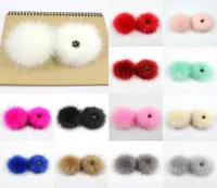 Other DIY Colorful Pompom 8cm Big Fur Pompon Foxes Women Hat Dark buckle Pom Poms s Caps Knitted Cap cessory Y22105869183