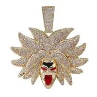 Anh￤nger Halsketten Topgrillz Broly Halskette aus Kubikzirkon Hip Hop Gold Silber Farbe Frauen Charme Chain Schmuck287b