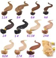 100 g Prebonded Italian Keratin Suggerimento per unghie U Tip Fusion Indian Remy Human Hair Extensions 100strands 16quot24Quotany Colors Ava2398084