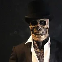 Die neueste biochemische Skelettmaske für 2021 Halloween -Party -Cosplay -Requisiten Silikon Vollcodal Head mit Hut A66 G0910254z