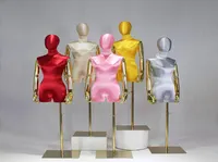 Fashion Model Props Female Half Length High End Silk Satin Gold Arm Mannequin Wedding Dress Display Rack Window Display Platform1885505