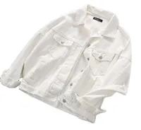 Men039s Jackets White Denim Jacket Women039s Autumn Coat The Large Size Fashion Solid Color Loose Allmatch Lapel Black Wome5530690