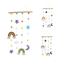 Tapestries Woven Rainbow Baby Hair Clips Holder Fringe Bow Headband Hanger Pos Storage Belt Organizer Wall Hanging Pendant8534665