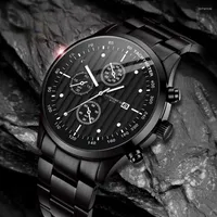Armbanduhr High-End Black Watch for Men Luxury Business Quartz Wrist Uhr