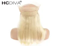 Vorbereitetes 360 Spitzen -Frontalverschluss mit Baby Haar peruanischer Remy Straight Human Hair 613 Blonde Farbe 1020 Zoll Transparent Lace8185956
