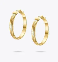 Hoop Huggie ENFASHION Snake Bone Chain Earrings For Women Gold Color Stainless Steel Large Circle Hoops Earings Fashion Jewelry 2796014