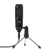 PlugAndPlay Condenser Dynamic Microphone Mic With Mini Tripod Stand For PC Laptop Games Playing Music Recording Microphones