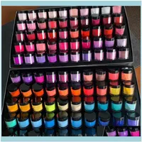 Poudres en acrylique Liquides Nail Art Salon Health Beauty 10g Box Fast Dry Dip Powder 3 in 1 French Nails Match Color Gel Polish Lacuqer D2934
