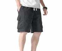 men039s Shorts Summer Elastic Waist Pockets Allmatched Mid Rise Wide Leg Men Training Sports Male ClothingMen039s P4y07092956