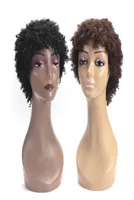 Peluca sint￩tica de peluca rizada rizada peluca negra corta para mujeres y hombres039 Pelucas africanas Cosplay Wig1602431
