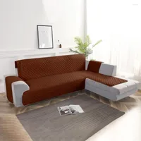 Stoelbedekkingen Solid Color Corner Bank Mat voor woonkamer Elastische Spandex Slipcovers Bankbedekking Strethanddoek L Vorm