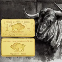 Whole American 1 Troy Once Fine Bronze Bar The USA Buffalo Design Fallo Gold con custodia per la casa e regali240G