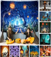 Tapestries Halloween Decoration Tapestry Occult Moon Pumpkin Haunted House Witch Bedroom Manga Living Room Anime Wall Hanging Home7937541