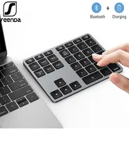 Keyboards SeenDa Wireless Bluetooth Number Pad for Laptop Rechargeable Numeric Keypad 35Keys Aluminum Numpad Keyboard for Mac Wind
