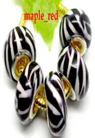 100 PCSLOT ZEBRA Stripe Resin Charms Beads Fit Pulsera y collar europeo bajo 4515048