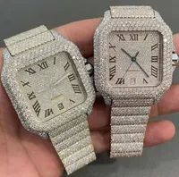 Bilek saatleri erkek lüks saat otomatik vvs1 buzlu erkek için erkekler için kadınlar kadın izle erkekler montre homme elmas izleme kol saati montr de luxe0vqw