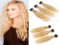 1b 613 Ombre Wasserwelle Peruaner Virgin Hair Weft Wefts Ombre Blondes menschliches Haar 3 Bündel Deals nass und wellige Haarverlängerungen 101746513