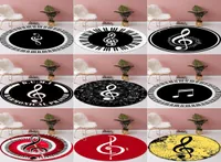 Carpet Colorful Music Symbol Carpet Piano Keys Black White Round Rugs Nonslip Area Rug for Living Room Foot Pad Decoration 2209301550262