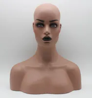 Dark Skin Black Lip Fiberglass Female Mannequin Head Bust For Lace Wig Jewelry And Hat Display9637851