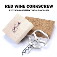 Barware Bar Tools Old Vintage Ah So Corkscrew Remove Older And Fragile Wine Corks Two-Prong Cork-puller Manual Bottle cork opener175G