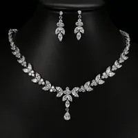 Wedding Jewelry Sets Emmaya Exquisite For Women Party Accessories Cubic Zircon Stud Earrings Necklace Gift 221119