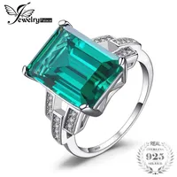Gioiello di lusso 5ct 5ct ha creato anello da cocktail smeraldo 100% reali 925 anelli in argento sterling per donne accessori per gioielli fine c190412264v