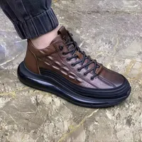 Boots Top Quality PU Leather Men's Casual Summer Comfortable Cushion Working Shoes For Men Waterpoof Ankle Sneaker 221121