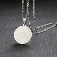Pendant Necklaces Mens Stainless Steel Necklace The Seal Of Seven Archangels Solomon Amulet Jewelry1229t