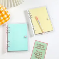 Binder Clear Loose Leaf Notebook Agenda Diário Transparente 3 polegadas 5 polegadas adesivo PO Colete papelaria