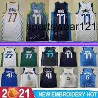 Men Basketball Dirk Nowitzki Jersey 41 Luka Doncic 77 Kristaps Porzingis 6 Edition Earned City All Stitched basketball jerseys