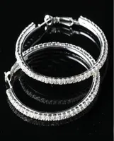 Big Circle ladys Basketball Wives Hoop Earrings With Crystal Rhinestone Dangle Earring 50mm 15 pair5253825