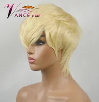 Vancehair Full Machine Human Hair Wigs For Women 613 Honey Blond Pixie Cut Layed Bob Wigs9452354