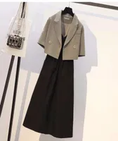 Tileewon moda yaz iki parçalı ofis bayan ceket avı elbisesi artı boyut 4xl6526535