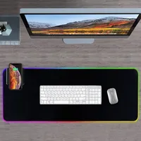 Wireless Mouse Pads Spiel LED Light RGB Großes Bürobuch Desktop Pad Werbung Animation