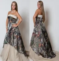 Vintage Plus Size Brautkleider 2015 trägerloser Camo Forest Hochzeitskleider Stylish New Fashion Sweep Train Camo Print Brautkleider6798996