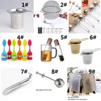 New 304 Stainless Steel Sphere Locking Spice Tea Ball Strainer Mesh Infuser tea strainer Filter infusor Glass Pipe Bag Silicone hook push Wood Pulp Filter Paper
