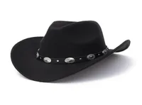 Vintage Western Cowboy Hat For Men Wide Brim Jazz Cap With Leather Belt Sombrero Four Seasons 2107092791164