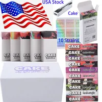 USA Stock Cake wiederaufladbare Disposale E Zigaretten Vape Stifte 1ml leere Einweg -Geräte -Pods 280mAh Batterie Mikro mit unteren USB 10 Aromen Starter -Kits