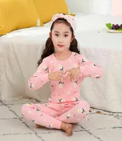 100 Cotton Baby Girl Girls Flower Pajama Sets Kids039S Cartoon Pajamas مجموعات للأطفال