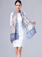 100 Silk scarf Artist oil painting long silk scarf selling High Quality all season 42160cm 36985068231