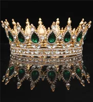 Bridal redondear tiaras y coronas cristales tocados de boda vintage reina reina royal fascinatoratorators de cabello dhinestone orna3570199