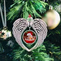 Sublimation Blanks Weihnachtsschmuck Dekorationen Engel Flügel Form Blank hinzufügen Ihr eigenes Bild und Hintergrund SS1121