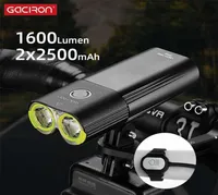 Gaciron V9DP1600 Cycling Front Lighting Lamp Bicycle Headlight Super Bright 2 LED Beads 6 Modes Internal Battery USB Charge 220122554457