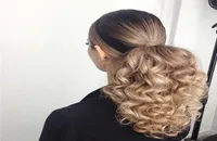 Beyonce ponytail hairstyle deep curly draw string extens raw virgin wraps pony tail hair piece 613 ponytail 100g120g140g1274588