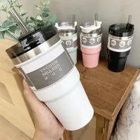 Water Bottles 20oz 30oz Ice Tyrant Cup Car Portable Double Insulated 304 Stainless Steel Straw Mug Tumbler Thermo Bottle for and Coffee 221119