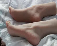 23 سم أنثى حقيقية مثيرة دمية القدم معرضة للأحذية الدموية الفيس السيليكون الاضطرابات الحريرية جوارب المجوهر
