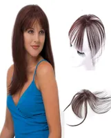 3D -клип в челке невидимый бесшовный имитируемый плетение ручной плетения для волос удлинение волос натуральные черные женские короткие челки5473606